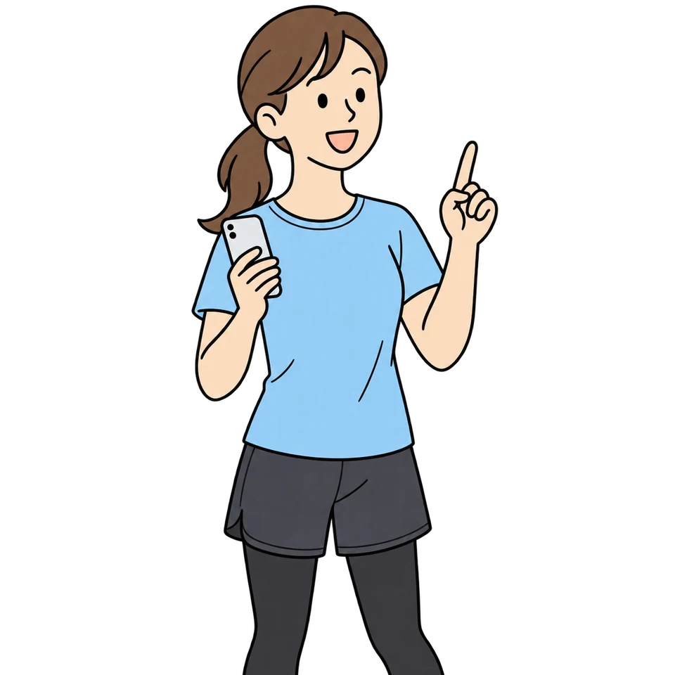 スマートフォンでジムを友人に紹介する会員